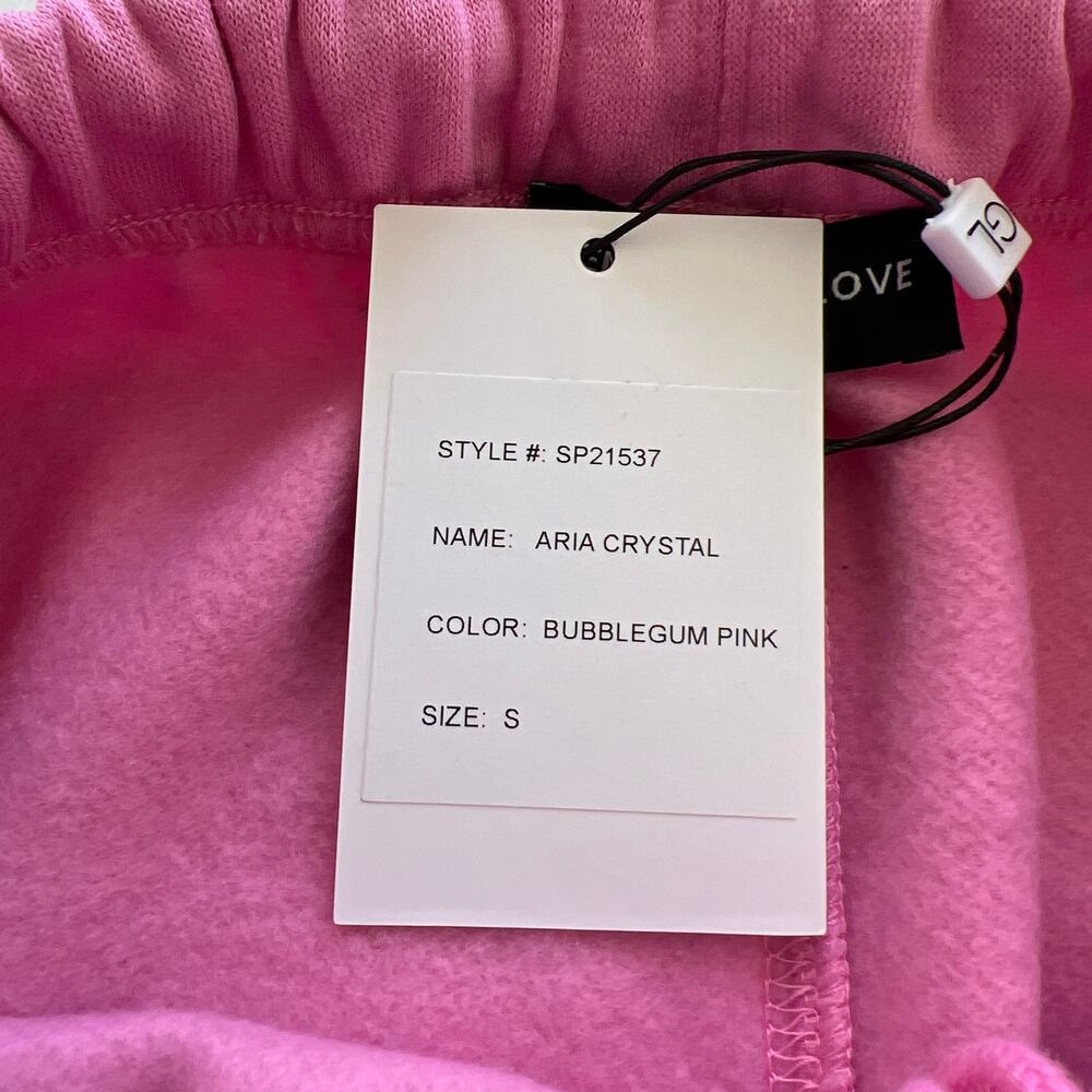 NWT Generation Love Aria Crystal Sweat Shorts Bubblegum Pink Small - Picture 4 of 9